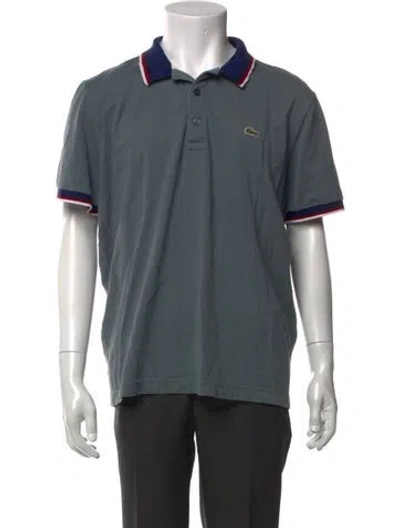 Pre-owned Lacoste Collar Short Sleeve Polo Shirt In Blue