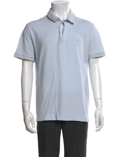 Pre-owned Lacoste Collar Short Sleeve Polo Shirt In Blue