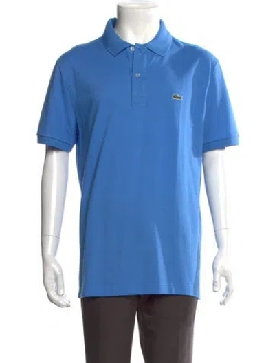 Pre-owned Lacoste Collar Short Sleeve Polo Shirt In Blue
