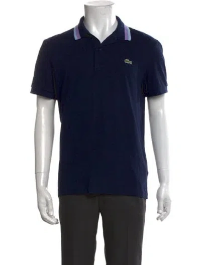 Pre-owned Lacoste Collar Short Sleeve Polo Shirt In Blue
