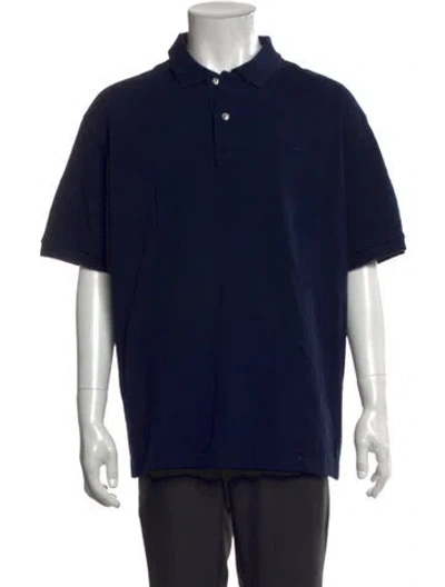 Pre-owned Lacoste Collar Short Sleeve Polo Shirt In Blue
