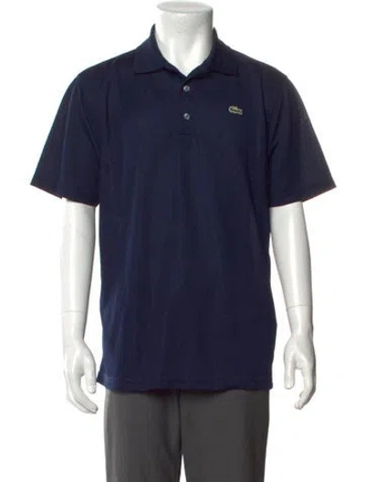 Pre-owned Lacoste Collar Short Sleeve Polo Shirt In Blue