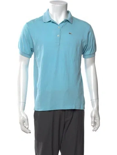 Pre-owned Lacoste Collar Short Sleeve Polo Shirt In Blue