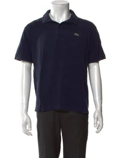 Pre-owned Lacoste Collar Short Sleeve Polo Shirt In Blue