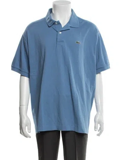 Pre-owned Lacoste Collar Short Sleeve Polo Shirt In Blue