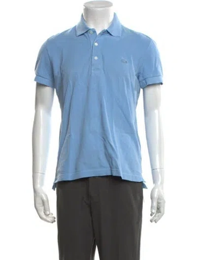 Pre-owned Lacoste Collar Short Sleeve Polo Shirt In Blue