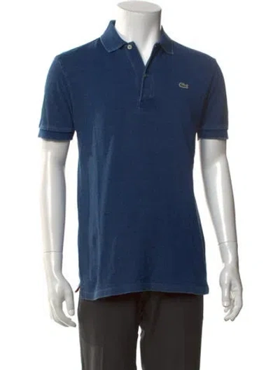 Pre-owned Lacoste Collar Short Sleeve Polo Shirt In Blue