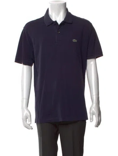 Pre-owned Lacoste Collar Short Sleeve Polo Shirt In Blue