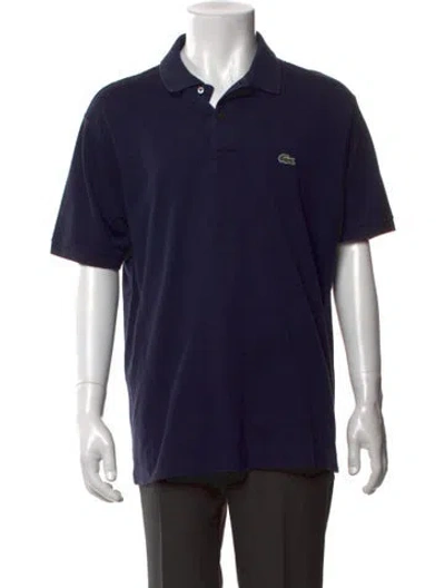 Pre-owned Lacoste Collar Short Sleeve Polo Shirt In Blue