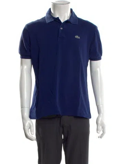 Pre-owned Lacoste Collar Short Sleeve Polo Shirt In Blue