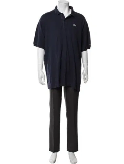 Pre-owned Lacoste Collar Short Sleeve Polo Shirt In Blue
