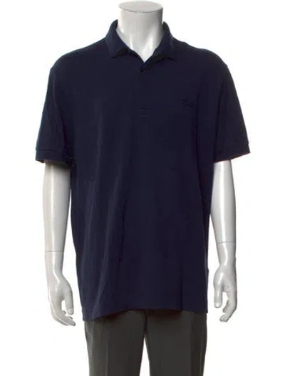 Pre-owned Lacoste Collar Short Sleeve Polo Shirt In Blue