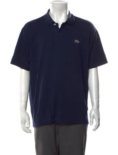Pre-owned Lacoste Collar Short Sleeve Polo Shirt In Blue