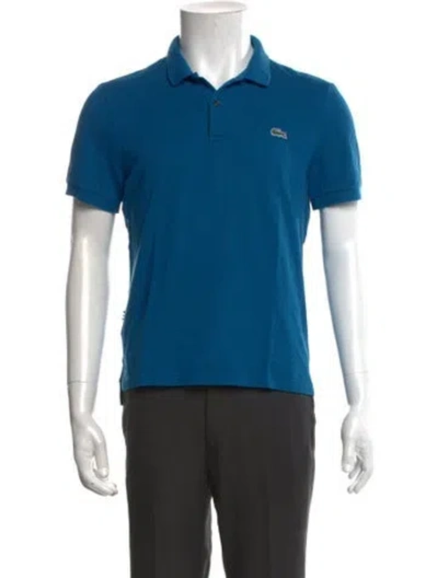 Pre-owned Lacoste Collar Short Sleeve Polo Shirt In Blue