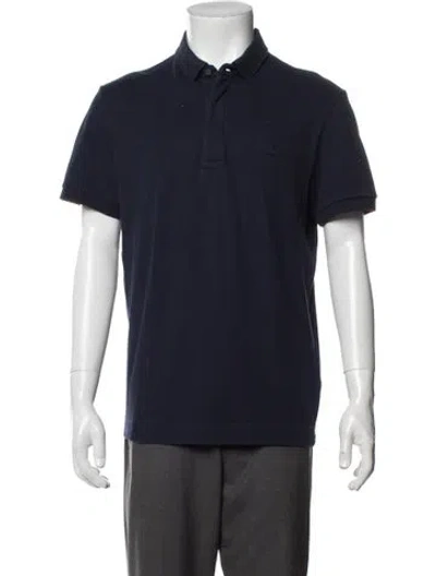 Pre-owned Lacoste Collar Short Sleeve Polo Shirt In Blue