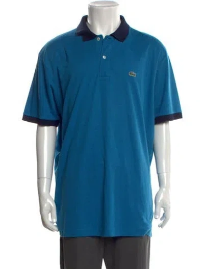 Pre-owned Lacoste Collar Short Sleeve Polo Shirt In Blue