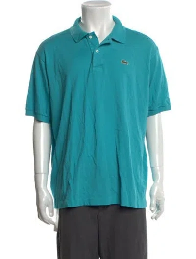 Pre-owned Lacoste Collar Short Sleeve Polo Shirt In Blue
