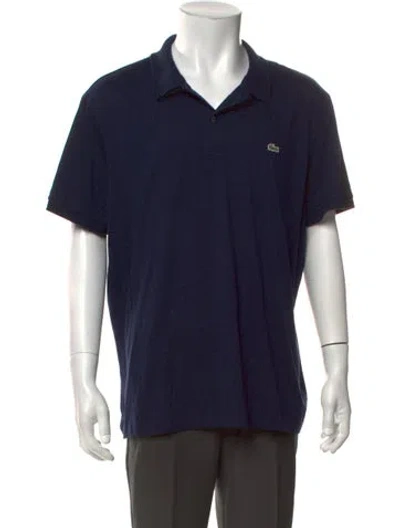 Pre-owned Lacoste Collar Short Sleeve Polo Shirt In Blue