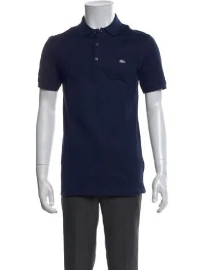 Pre-owned Lacoste Collar Short Sleeve Polo Shirt In Blue