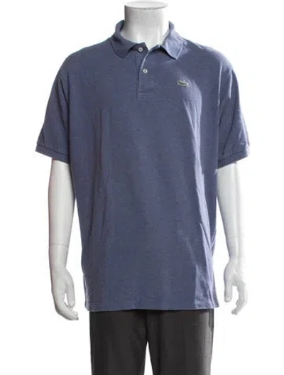 Pre-owned Lacoste Collar Short Sleeve Polo Shirt In Blue