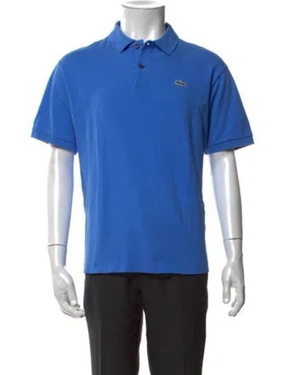 Pre-owned Lacoste Collar Short Sleeve Polo Shirt In Blue