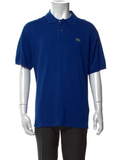 Pre-owned Lacoste Collar Short Sleeve Polo Shirt In Blue