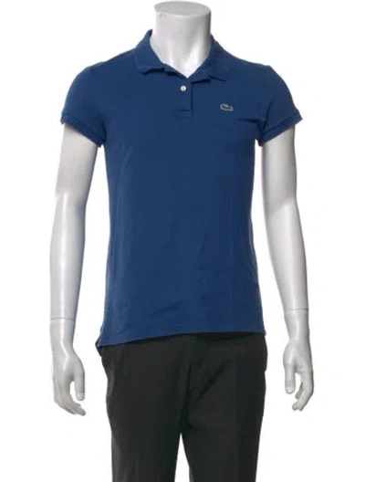 Pre-owned Lacoste Collar Short Sleeve Polo Shirt In Blue