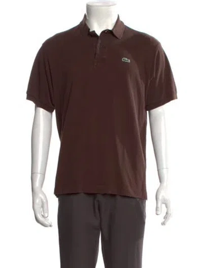 Pre-owned Lacoste Collar Short Sleeve Polo Shirt In Brown