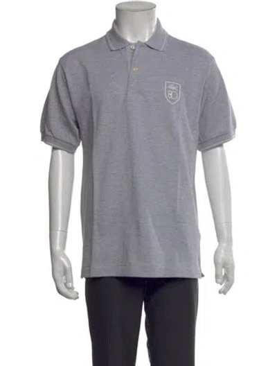 Pre-owned Lacoste Collar Short Sleeve Polo Shirt In Gray