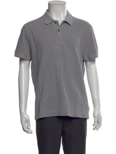 Pre-owned Lacoste Collar Short Sleeve Polo Shirt In Gray