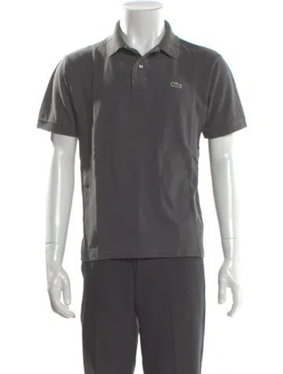 Pre-owned Lacoste Collar Short Sleeve Polo Shirt In Gray