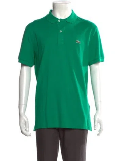 Pre-owned Lacoste Collar Short Sleeve Polo Shirt In Green