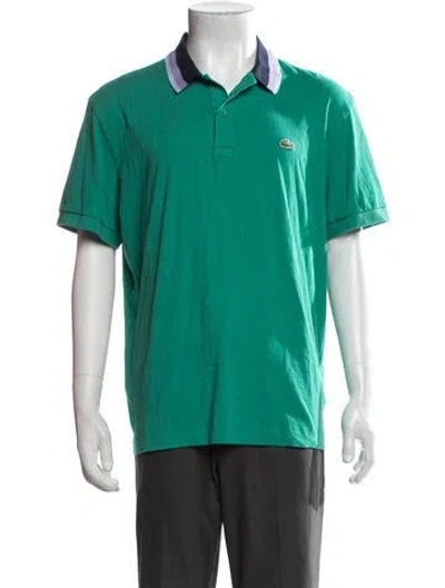Pre-owned Lacoste Collar Short Sleeve Polo Shirt In Green
