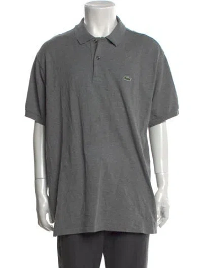 Pre-owned Lacoste Collar Short Sleeve Polo Shirt In Grey