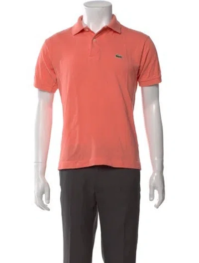 Pre-owned Lacoste Collar Short Sleeve Polo Shirt In Orange