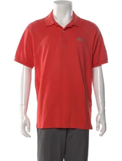 Pre-owned Lacoste Collar Short Sleeve Polo Shirt In Orange