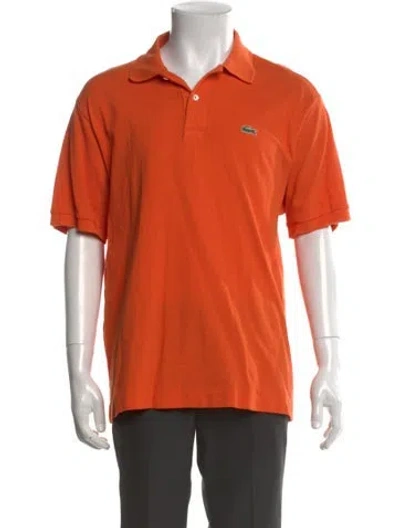 Pre-owned Lacoste Collar Short Sleeve Polo Shirt In Orange