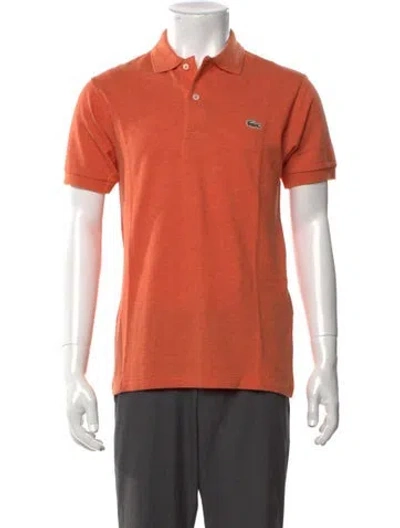 Pre-owned Lacoste Collar Short Sleeve Polo Shirt In Orange
