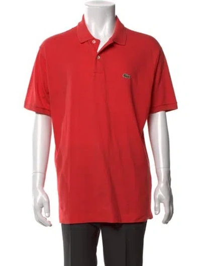 Pre-owned Lacoste Collar Short Sleeve Polo Shirt In Orange