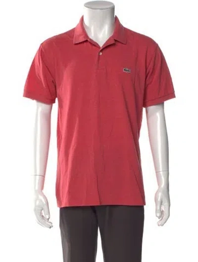 Pre-owned Lacoste Collar Short Sleeve Polo Shirt In Pink