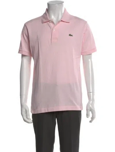 Pre-owned Lacoste Collar Short Sleeve Polo Shirt In Pink