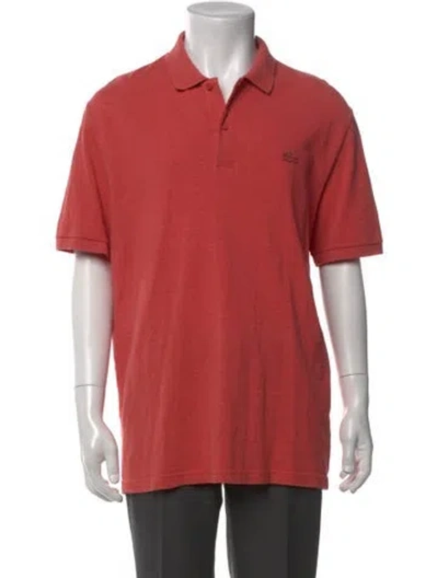 Pre-owned Lacoste Collar Short Sleeve Polo Shirt In Pink