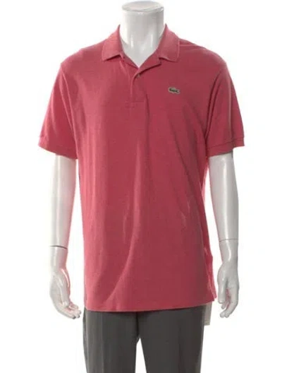 Pre-owned Lacoste Collar Short Sleeve Polo Shirt In Pink
