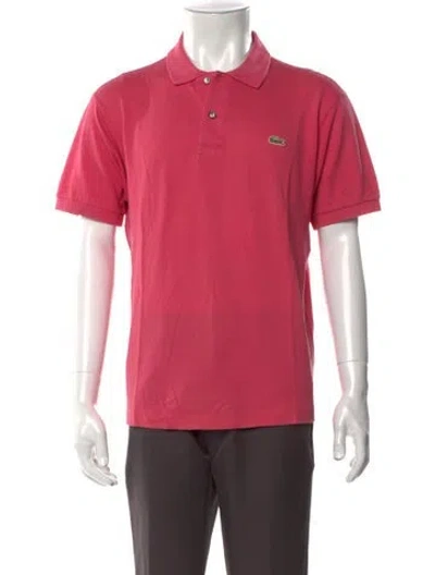 Pre-owned Lacoste Collar Short Sleeve Polo Shirt In Pink