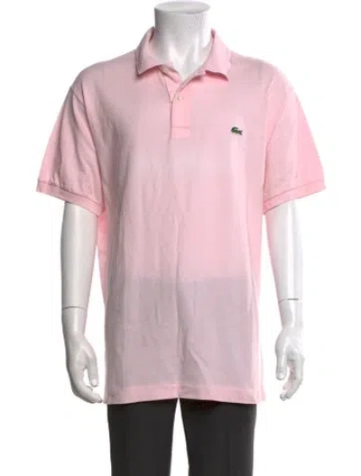 Pre-owned Lacoste Collar Short Sleeve Polo Shirt In Pink