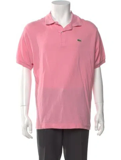 Pre-owned Lacoste Collar Short Sleeve Polo Shirt In Pink