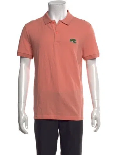 Pre-owned Lacoste Collar Short Sleeve Polo Shirt In Pink