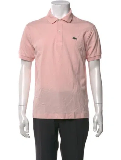 Pre-owned Lacoste Collar Short Sleeve Polo Shirt In Pink