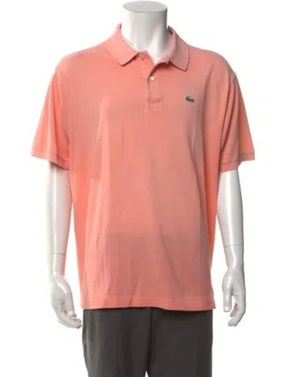 Pre-owned Lacoste Collar Short Sleeve Polo Shirt In Pink