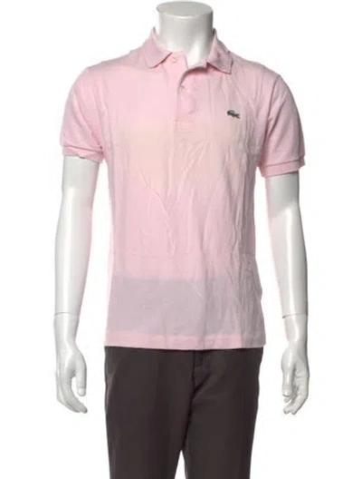 Pre-owned Lacoste Collar Short Sleeve Polo Shirt In Pink